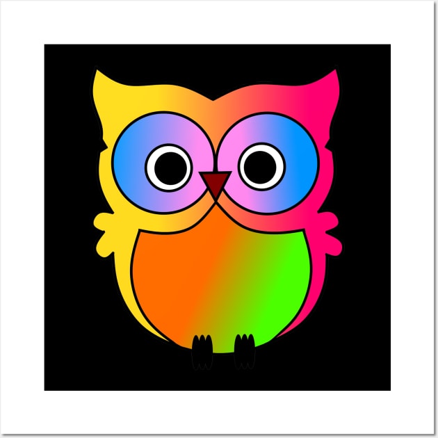 Cute colorful owl Wall Art by sparklefashionstores